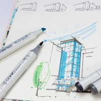 Pla arquitectònic d'un xalet de luxe.